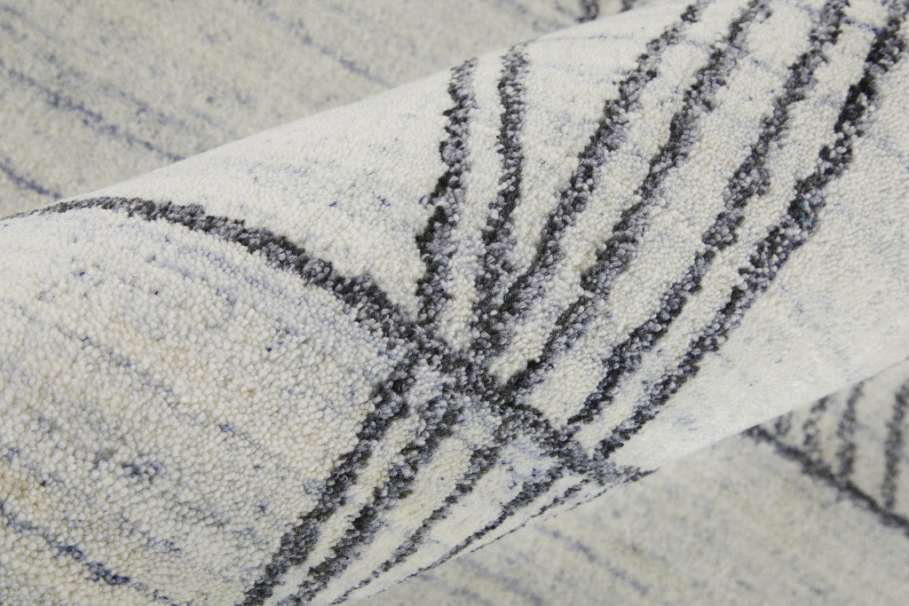 4' X 6' Black and Ivory Abstract Hand Woven Area Rug