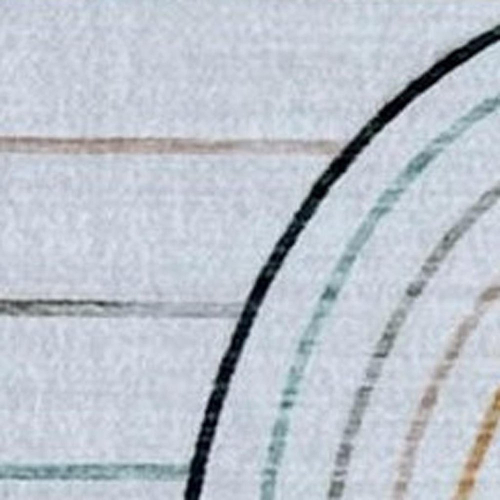 7' X 10' Ivory Blue and Yellow Juvenile Rainbows Youthful Area Rug