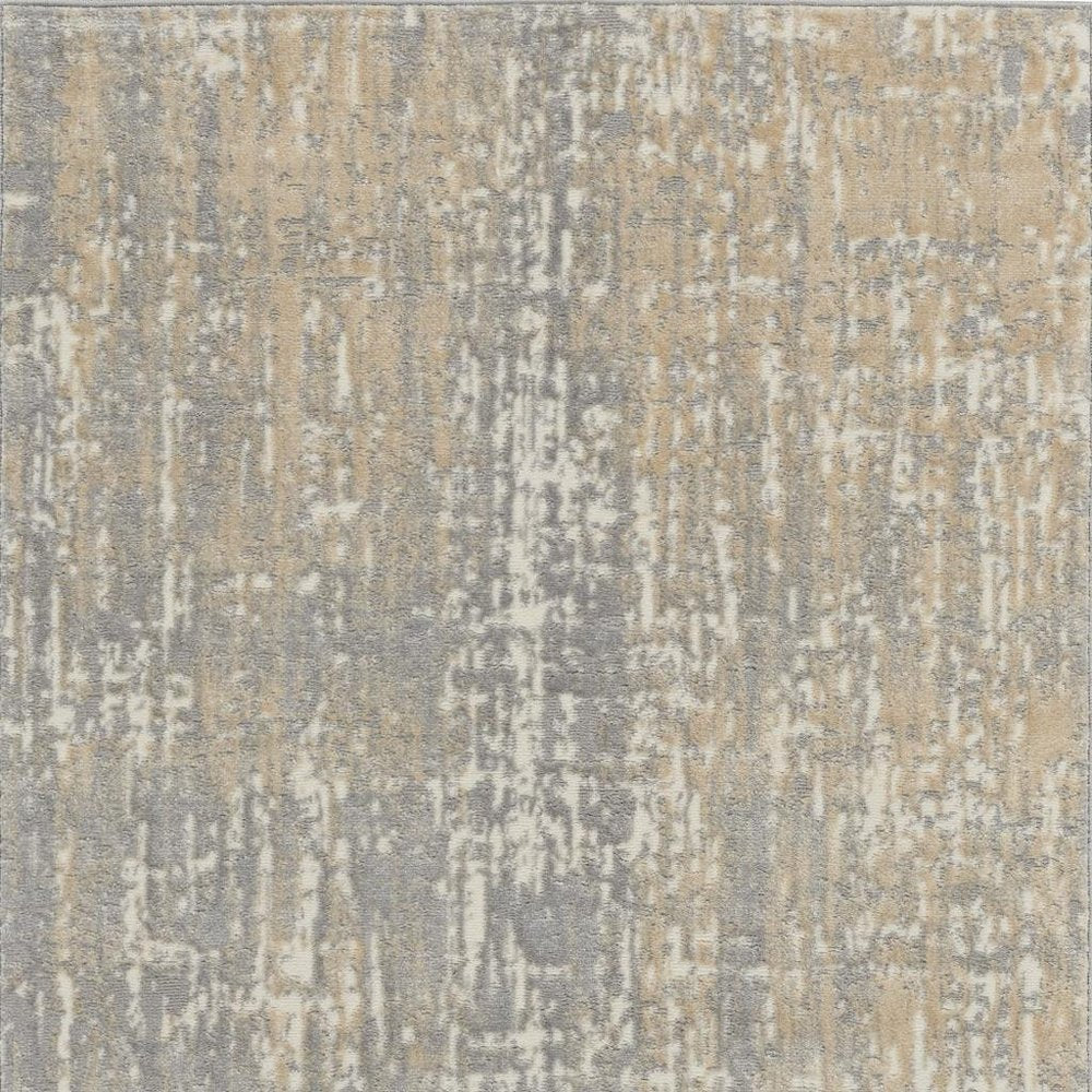 3' X 5' Gray Abstract Power Loom Area Rug