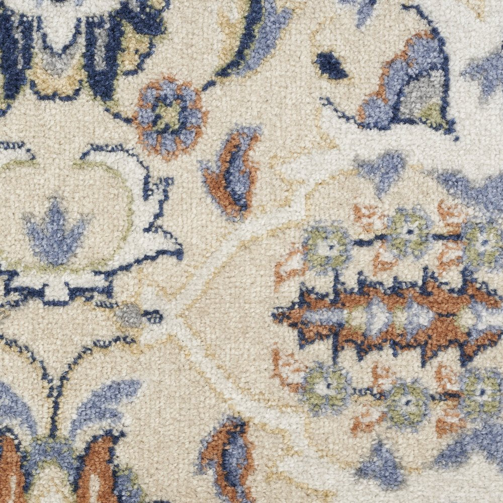 2' X 3' Beige Floral Power Loom Area Rug