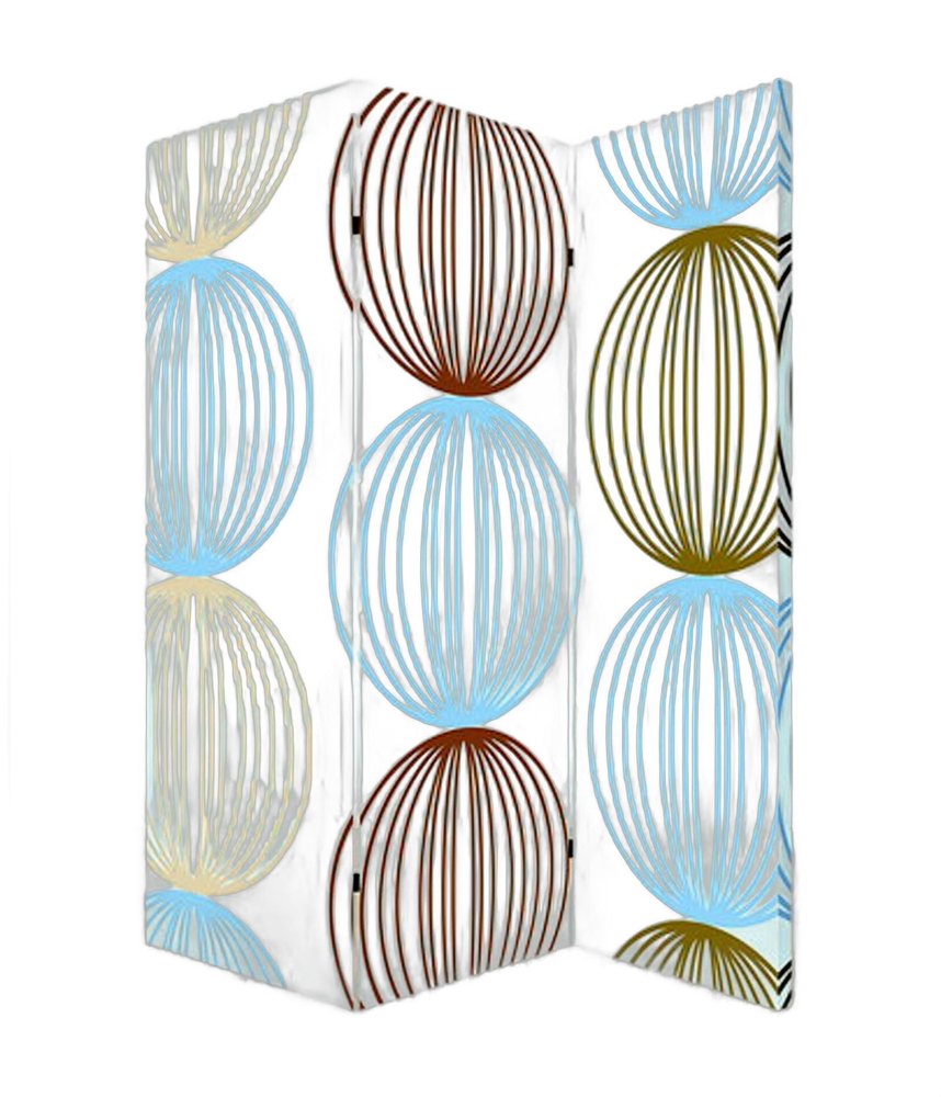 48 X 72 Multi Color Wood Canvas Sphere  Screen