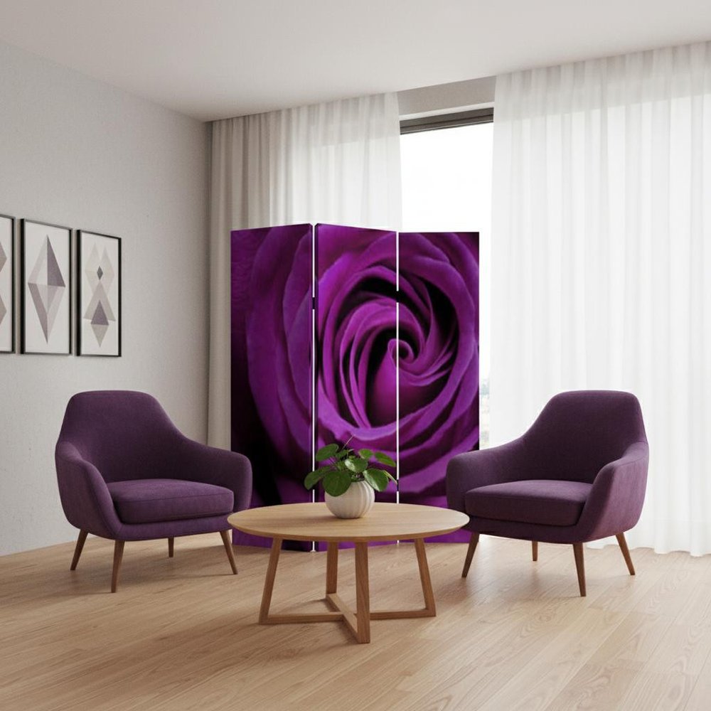48 X 72 Multi Color Wood Canvas Flourish  Screen