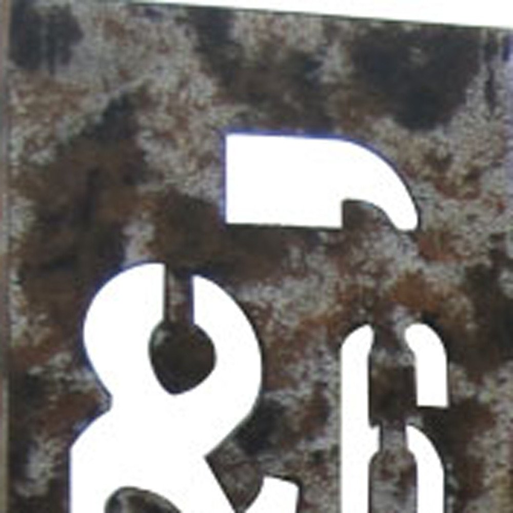 60" X 71" Brown Distressed Wooden  Screen