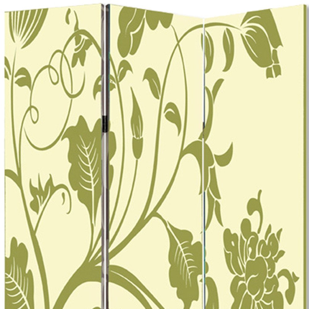 48" X 72" Multi Color Wood Canvas  3 Panel Screen