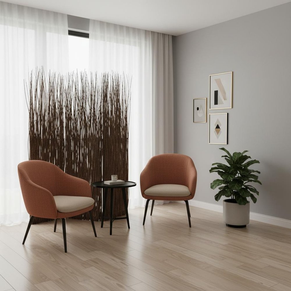 63" X 84" Brown Willow Adirondack  Screen