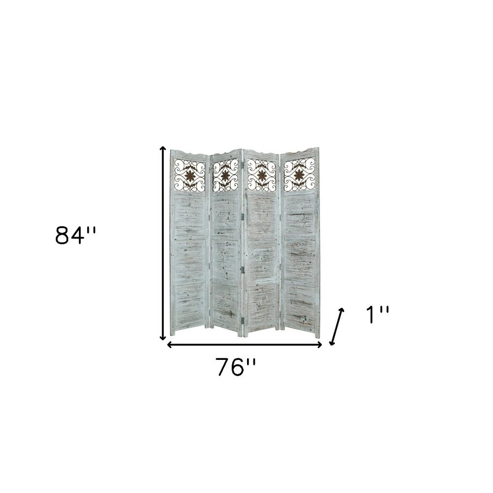 76" X 84" Blue Wood Screen