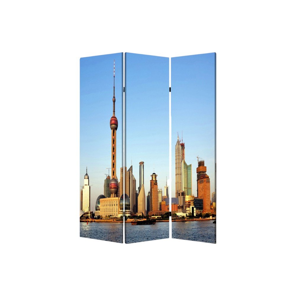 48" X 72" Multi Color Wood Canvas China  Screen