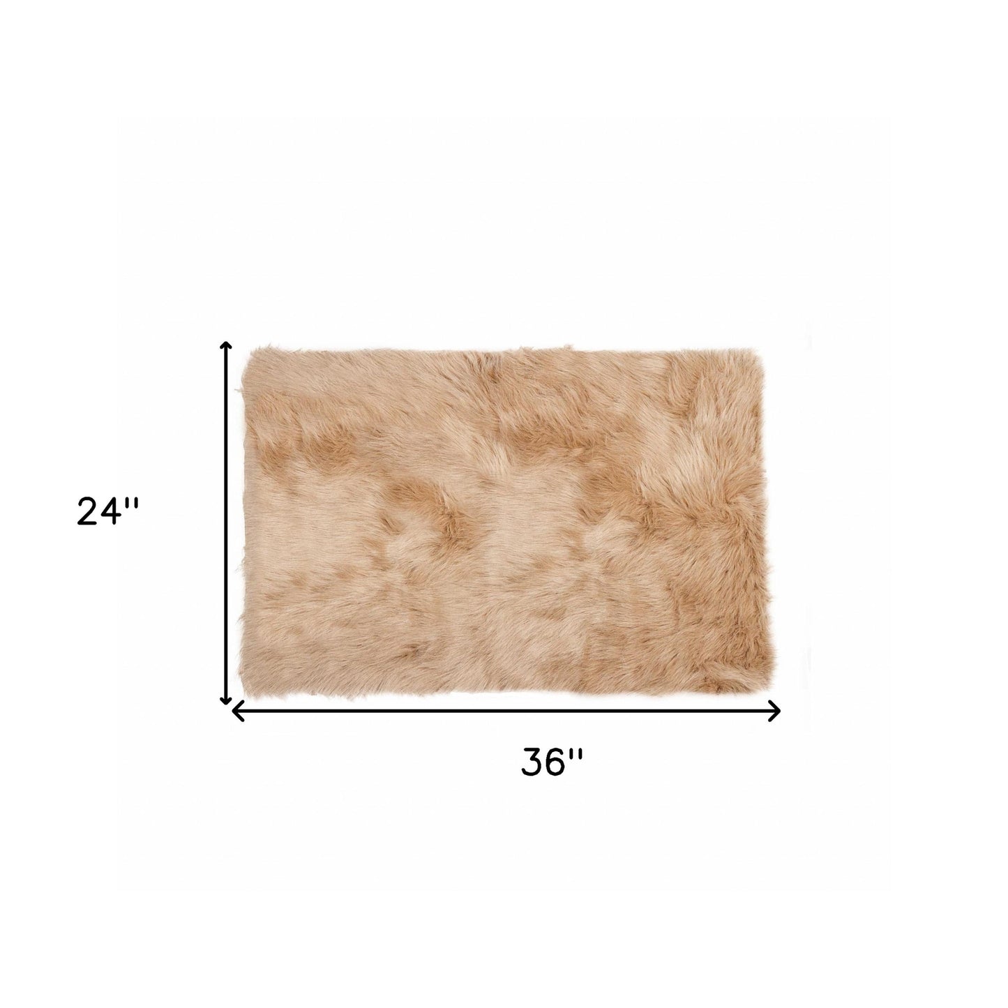 2' X 3' Black Faux Sheepskin Animal Print Washable Area Rug