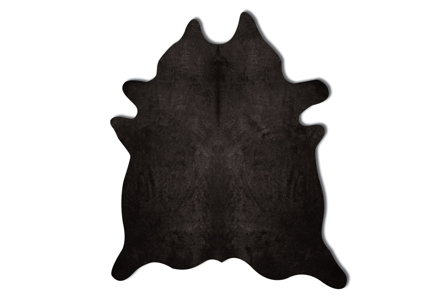 6' X 7' Black Cowhide Area Rug