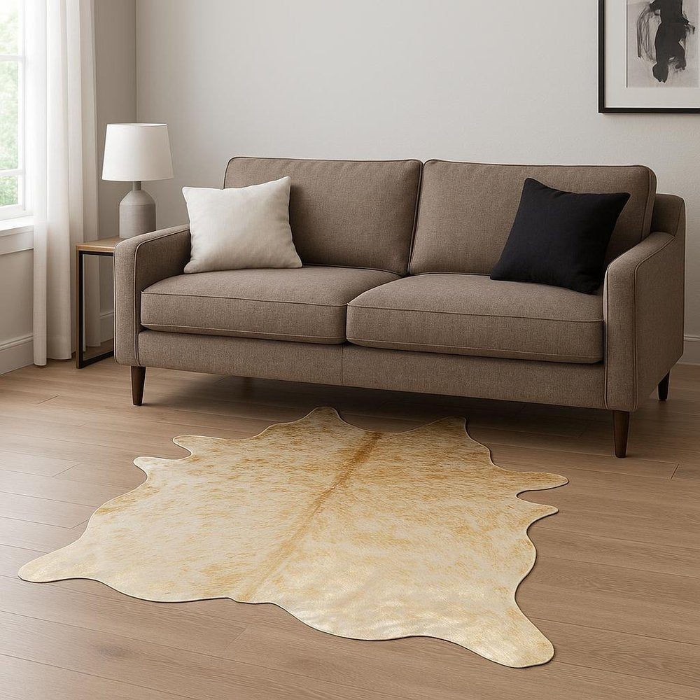 6' X 7' Natural Cowhide Cowhide Print Area Rug