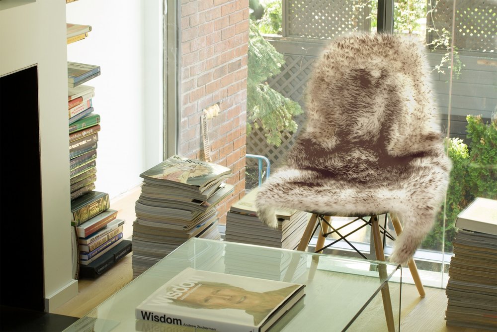 2' X 3' Brown And White Genuine Sheepskin Ombre Area Rug