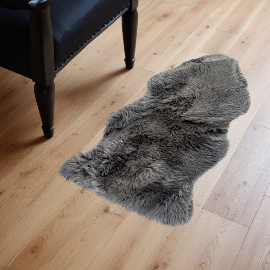 2' X 3' Gold Sheepskin Non Skid Area Rug