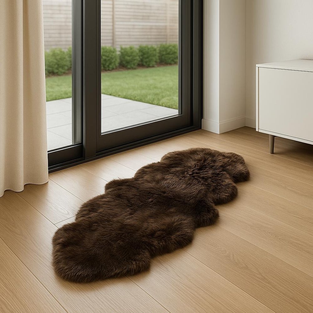 6' Chocolate Genuine Sheepskin Area Rug