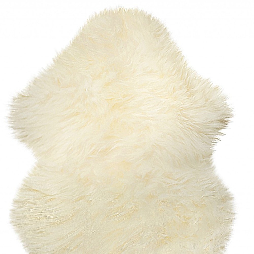 6' Natural Genuine Sheepskin Animal Print Shag Area Rug