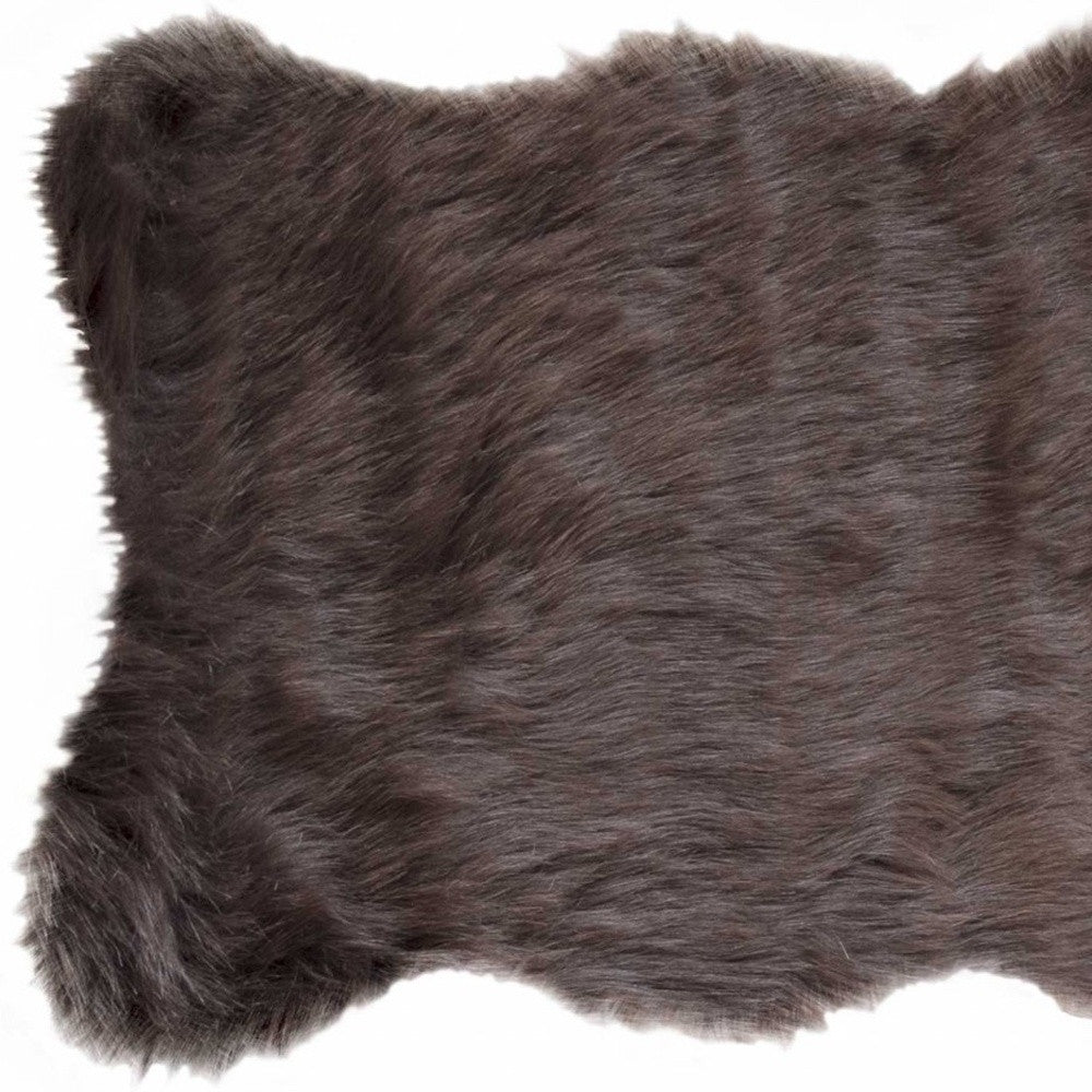 2' X 3' Black Faux Sheepskin Animal Print Washable Area Rug