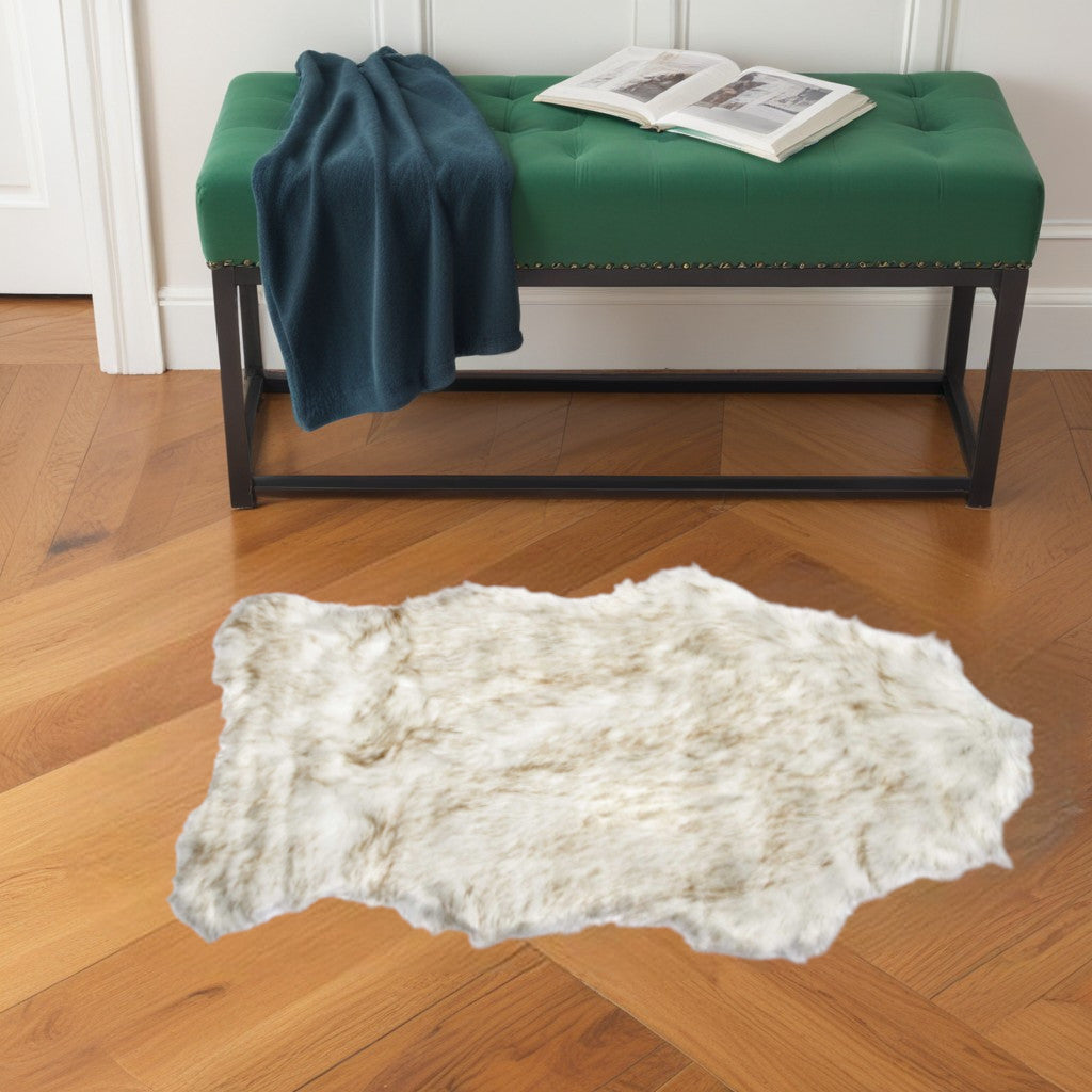 2' X 3' Black Faux Sheepskin Animal Print Washable Area Rug