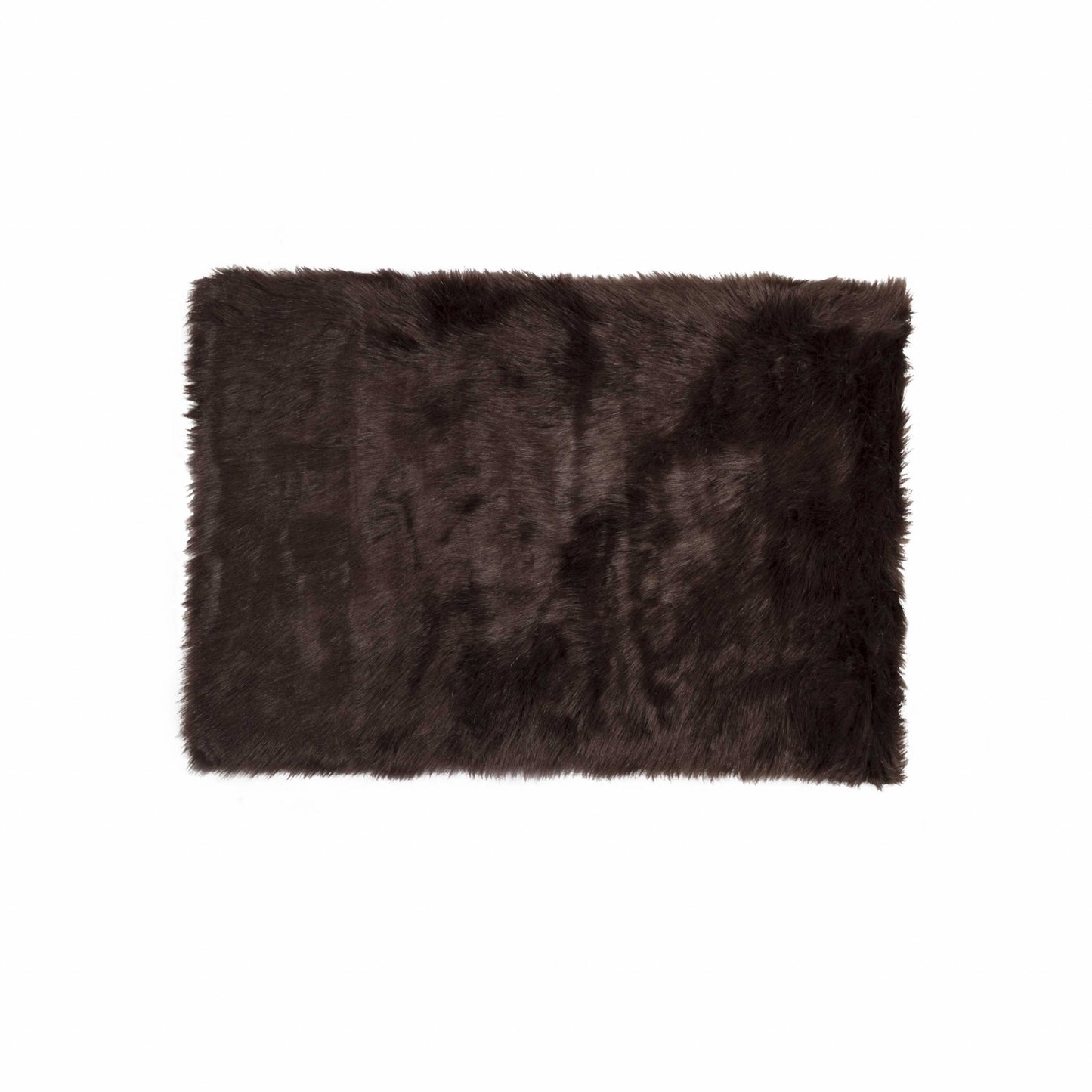 2' X 3' Black Faux Sheepskin Animal Print Washable Area Rug
