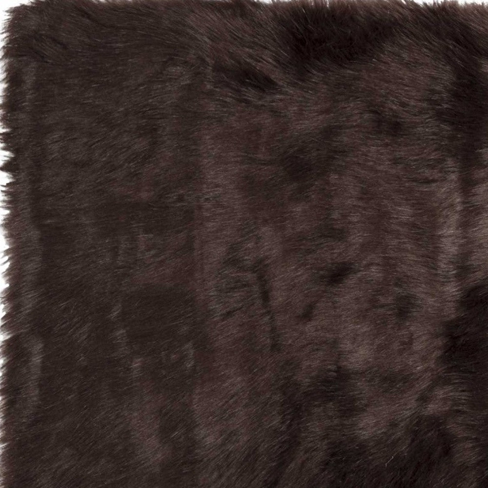 2' X 3' Black Faux Sheepskin Animal Print Washable Area Rug