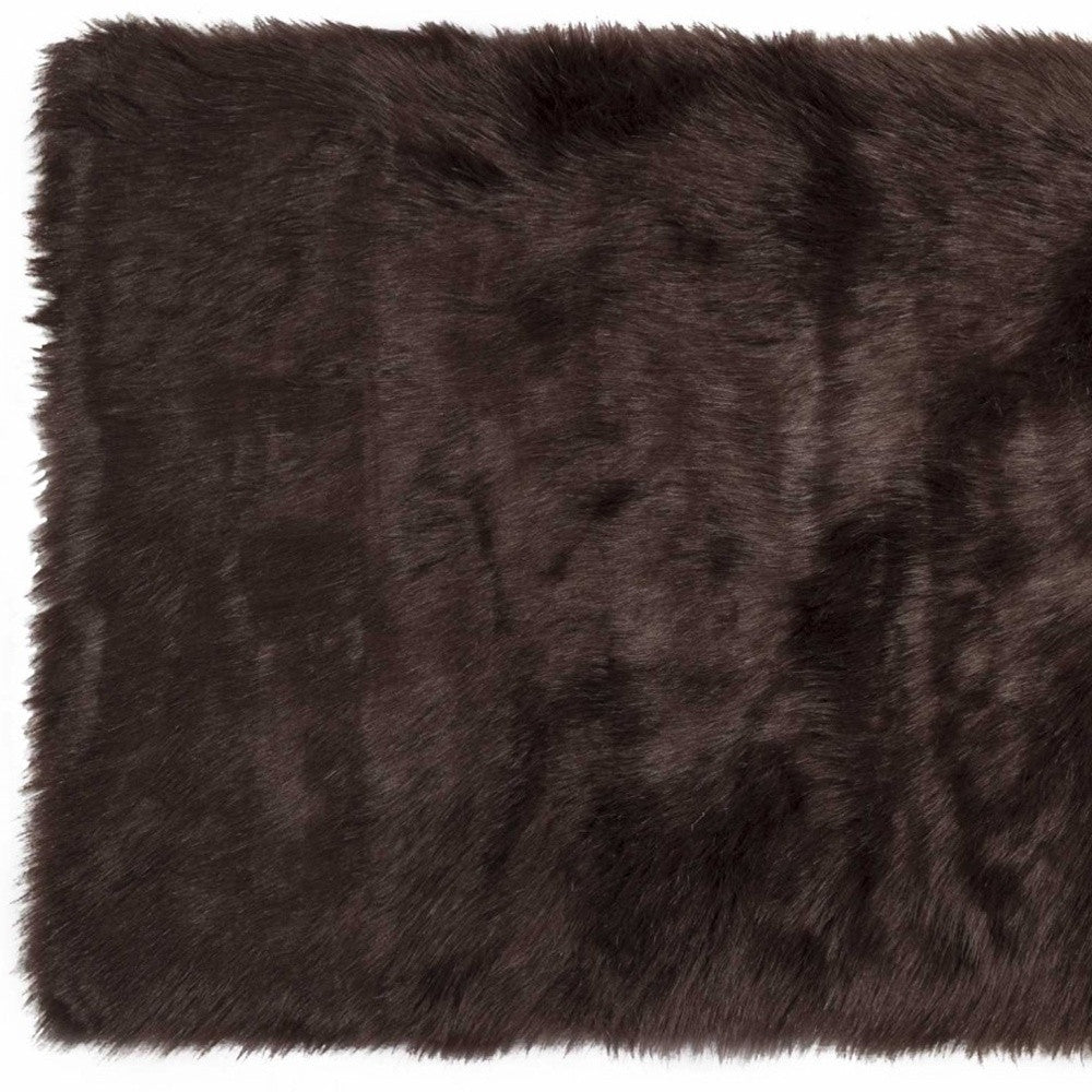 2' X 3' Black Faux Sheepskin Animal Print Washable Area Rug
