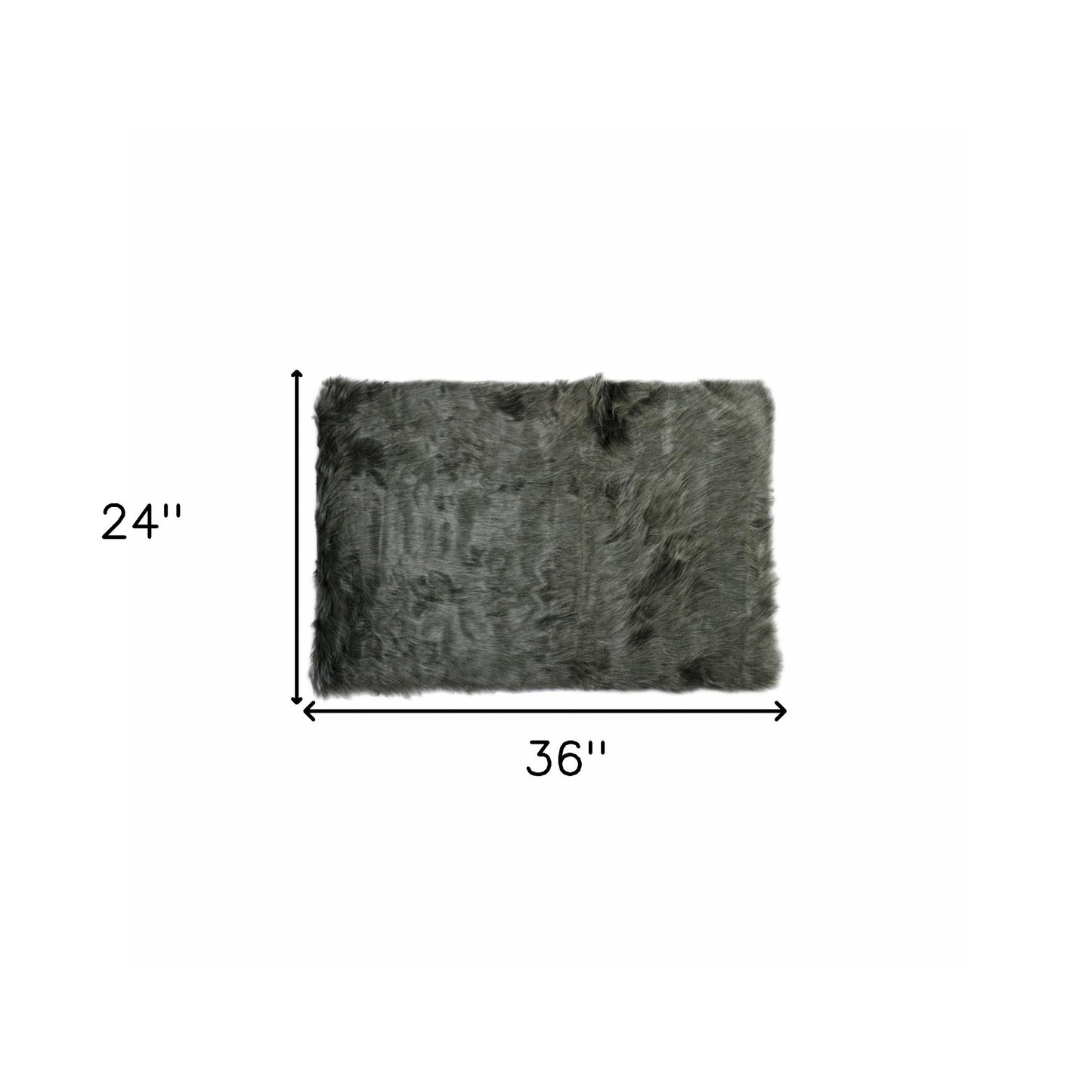 2' X 3' Black Faux Sheepskin Animal Print Washable Area Rug