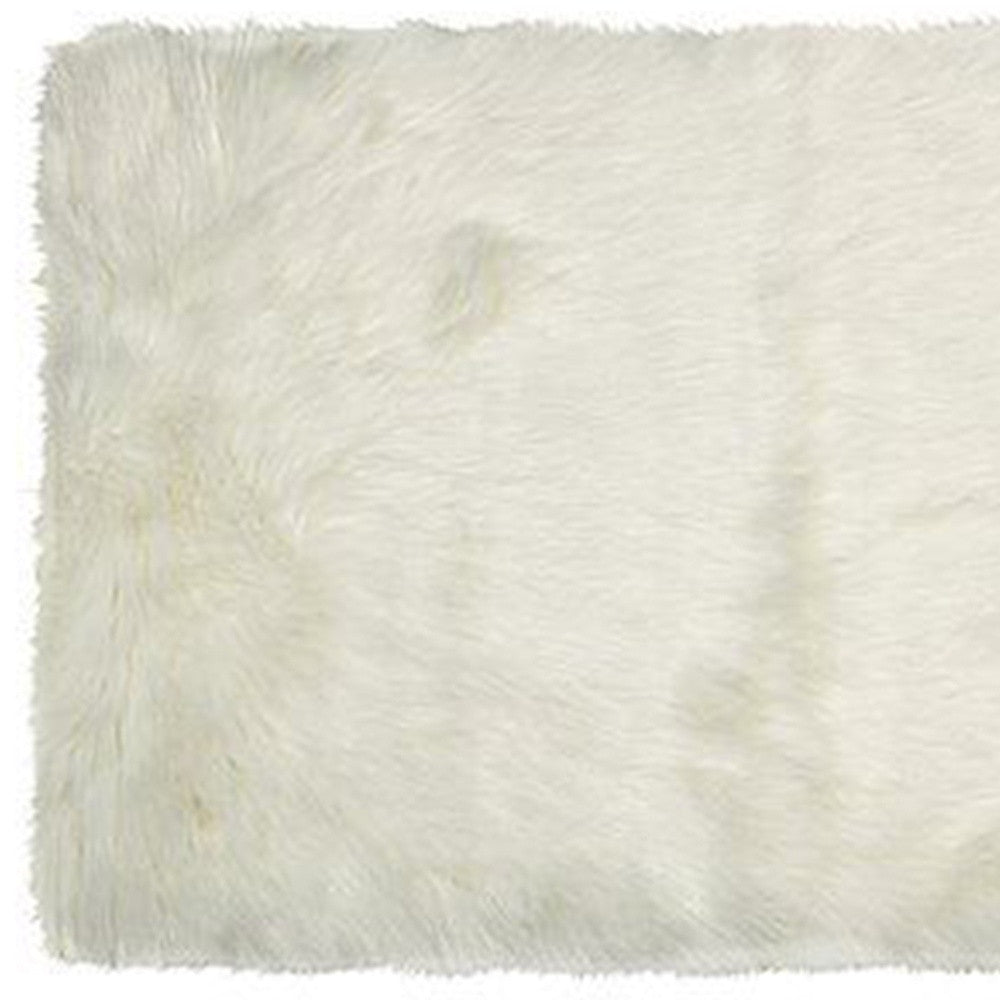 2' X 3' Black Faux Sheepskin Animal Print Washable Area Rug