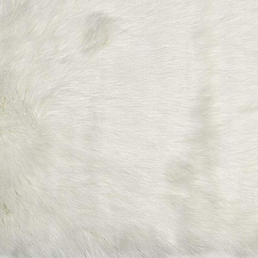 3' X 5' Off White Faux Fur Shag Area Rug