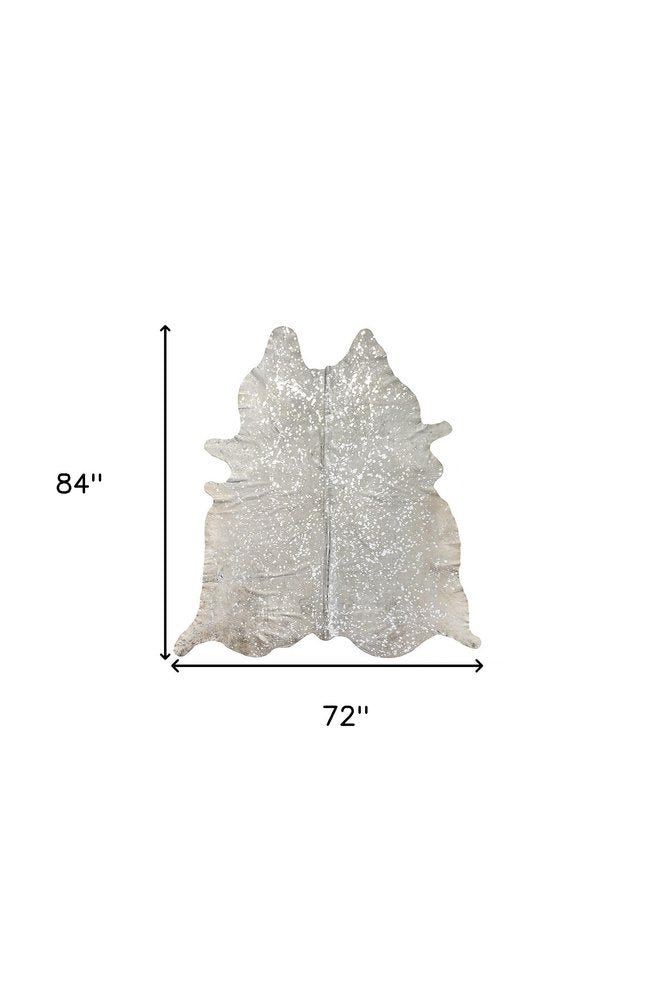 6' X 7' Natural Cowhide Cowhide Print Area Rug