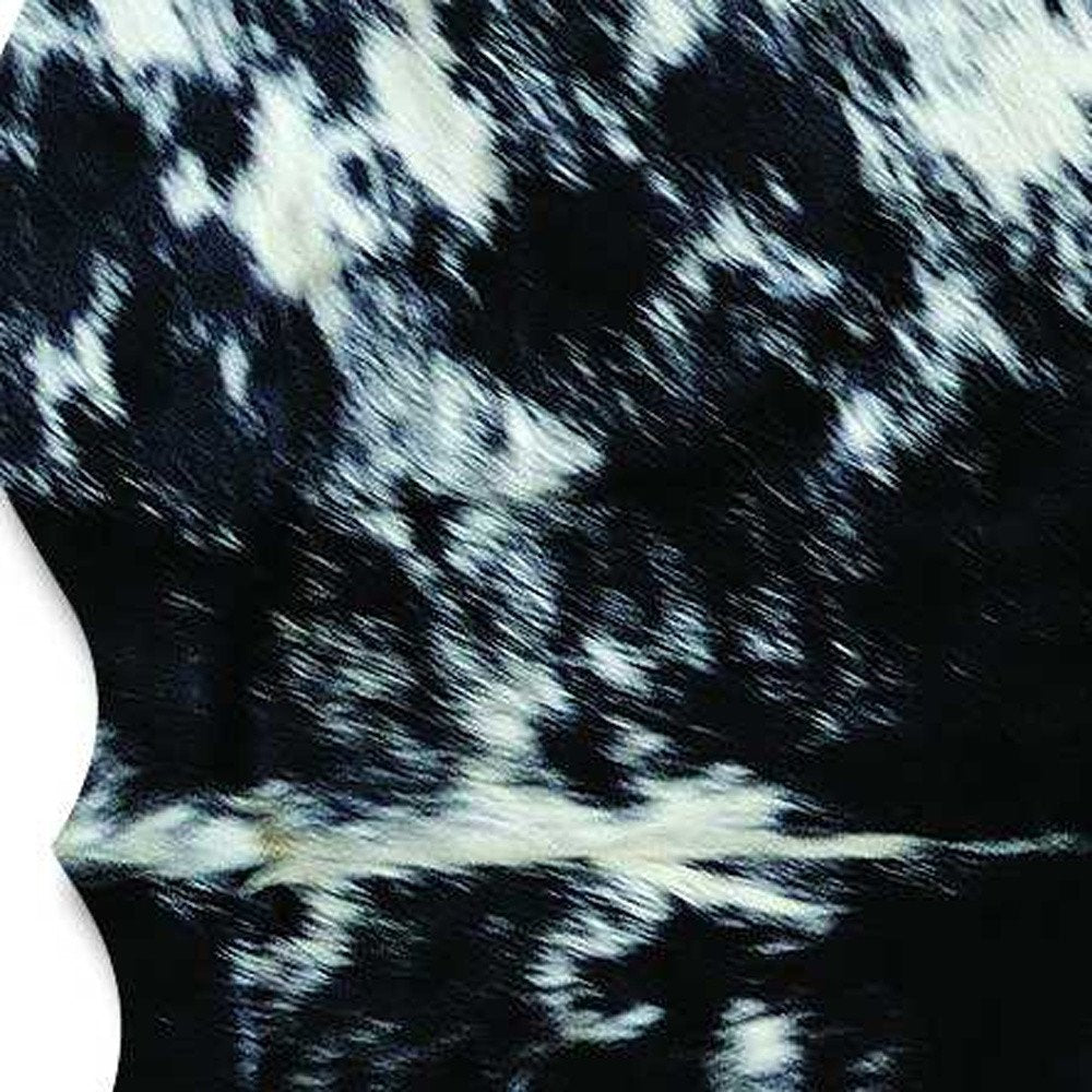 6' X 7' Black And White Cowhide Animal Print Handmade Area Rug