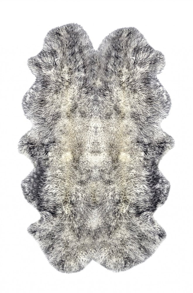 4' X 6' Gray Genuine Sheepskin Handmade Area Rug