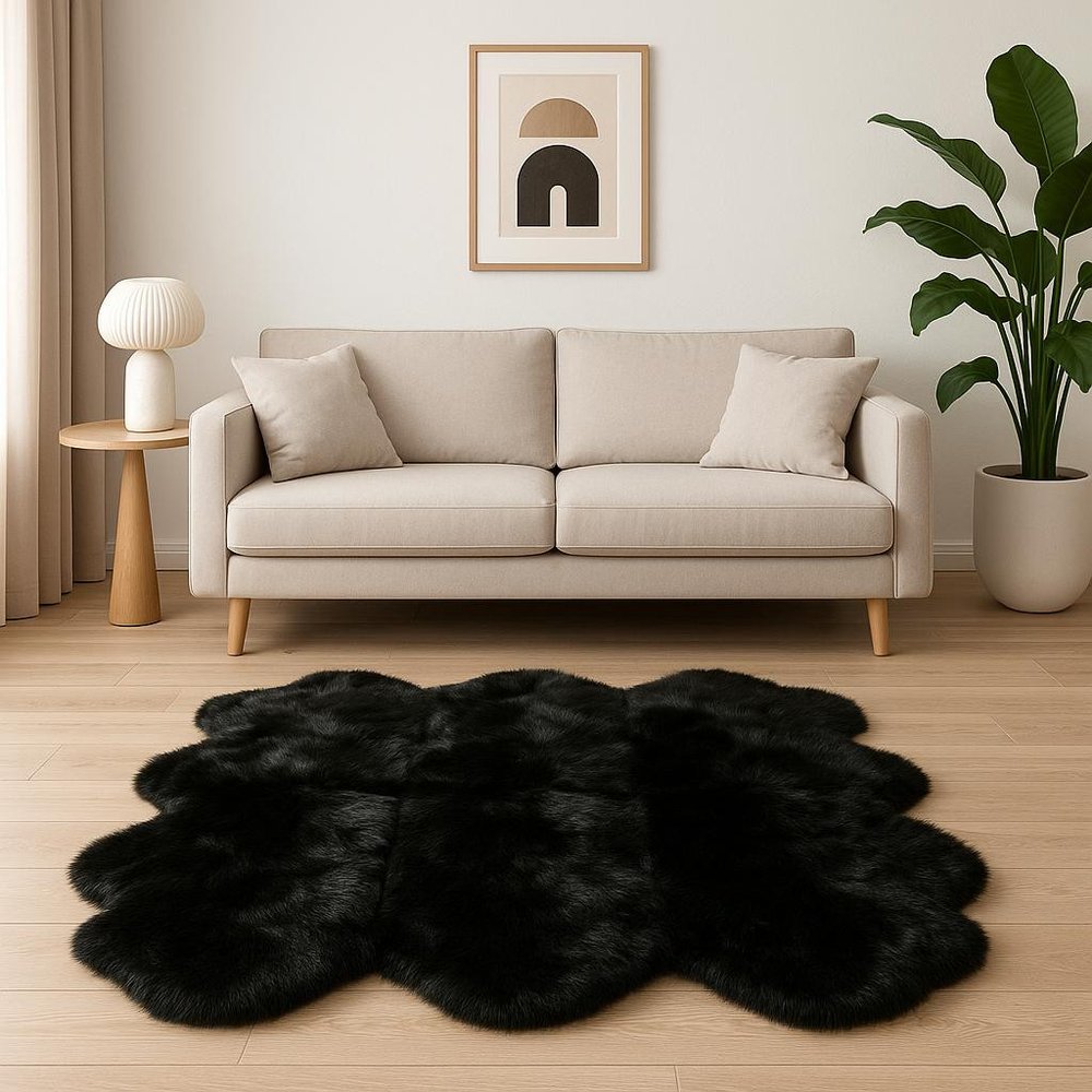 Black Animal Print Area Rug
