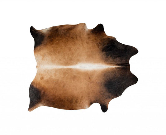 6' X 7' Brown And Black Cowhide Area Rug