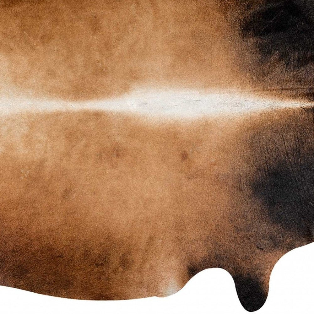 6' X 7' Brown And Black Cowhide Area Rug