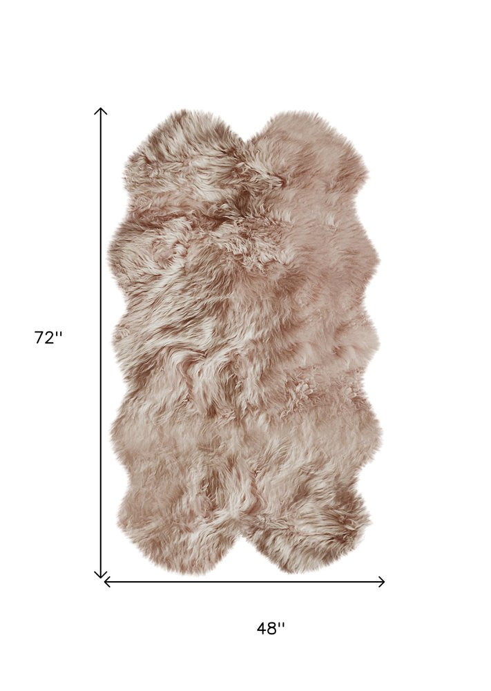 4' X 6' Gray Genuine Sheepskin Handmade Area Rug