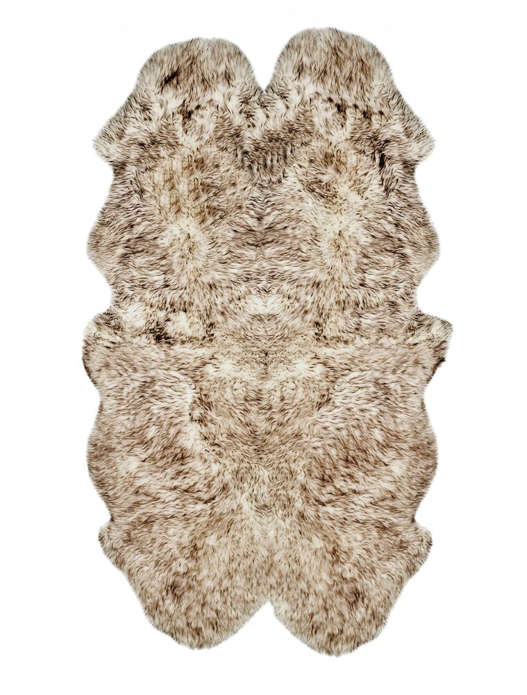 4' X 6' Gray Genuine Sheepskin Handmade Area Rug