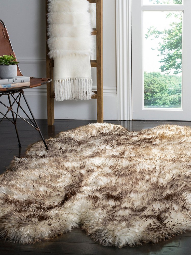 4' X 6' Gray Genuine Sheepskin Handmade Area Rug