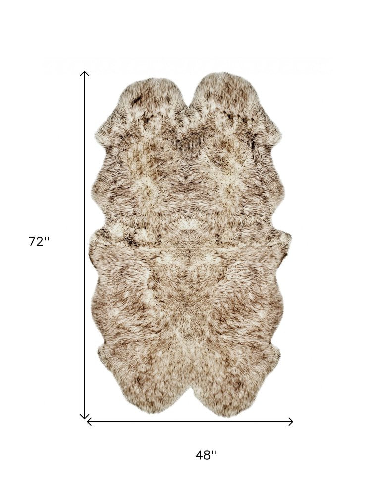 4' X 6' Gray Genuine Sheepskin Handmade Area Rug