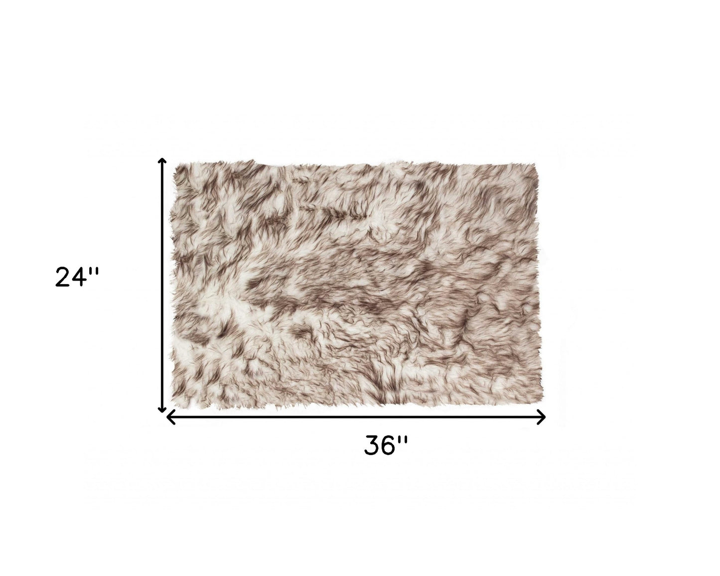 2' X 3' Black Faux Sheepskin Animal Print Washable Area Rug