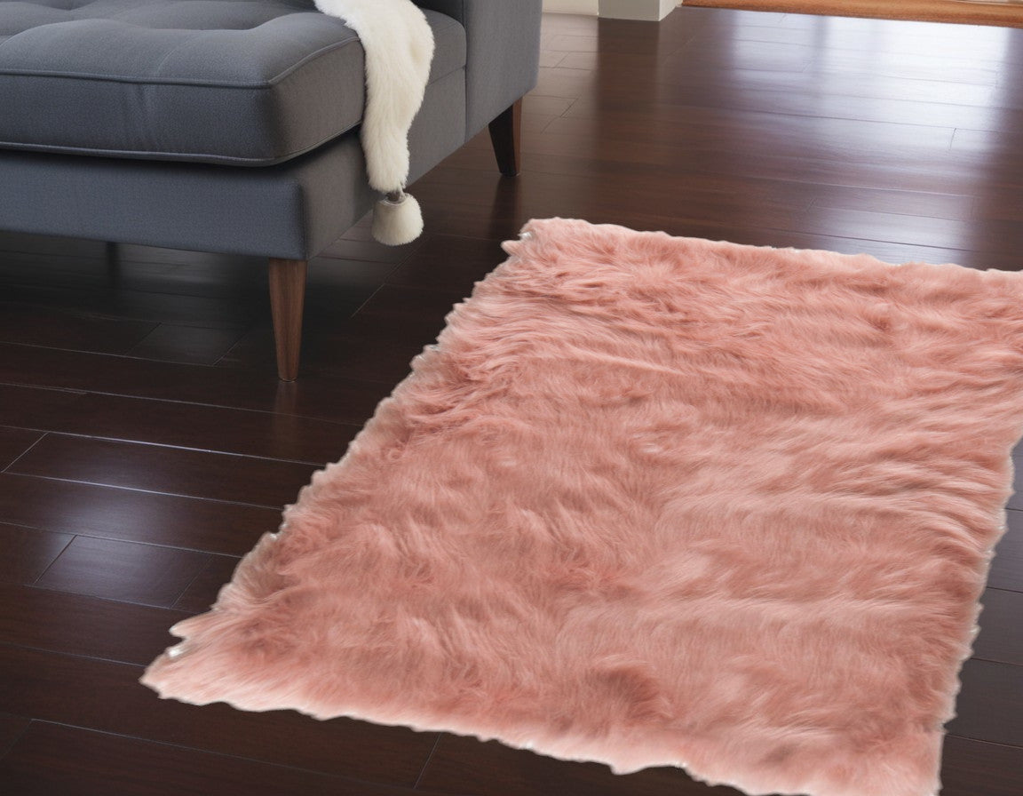 2' X 3' Dusty Rose Animal Print Area Rug