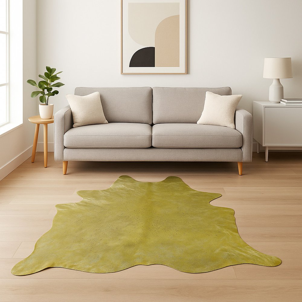 6' X 7' Natural Cowhide Cowhide Print Area Rug
