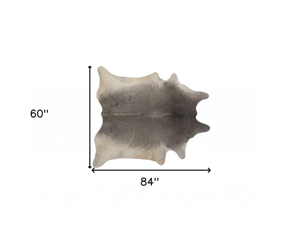 5' X 7' Gray Cowhide Area Rug