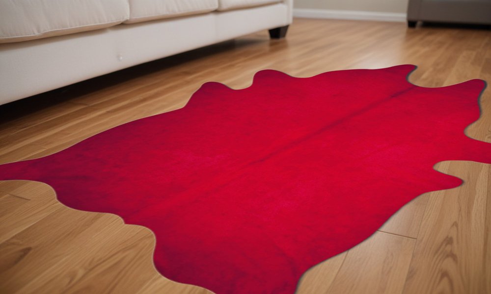 5' X 7' Lime Green Cowhide Area Rug