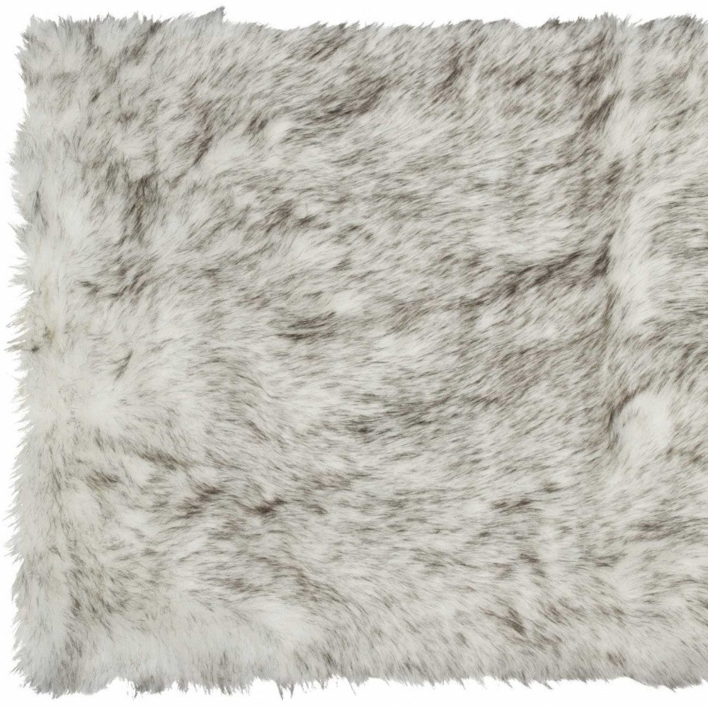 2' X 3' Black Faux Sheepskin Animal Print Washable Area Rug