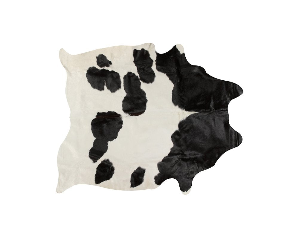 6' X 7' Black And White Cowhide Cowhide Print Area Rug