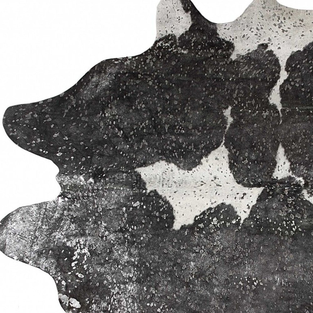 6' X 7' Gray Cowhide Cowhide Print Area Rug