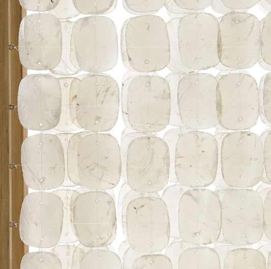 84" Clear Capiz Mother of Pearl Folding Three Panel Screen Room Divider