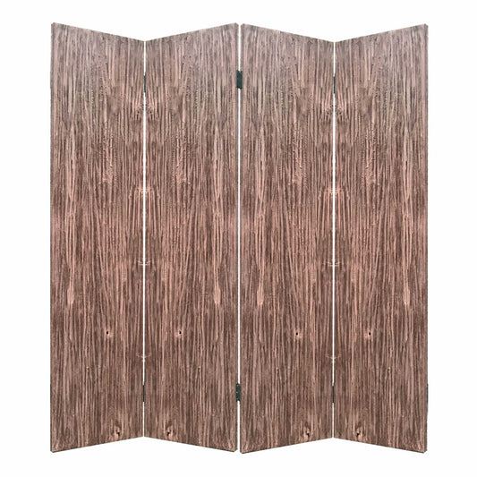 84" Brown Folding Four Panel Screen Room Divider