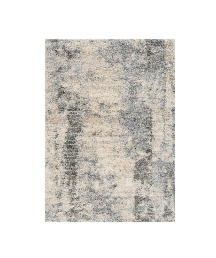 5' X 8' Ivory And Blue Abstract Area Rug