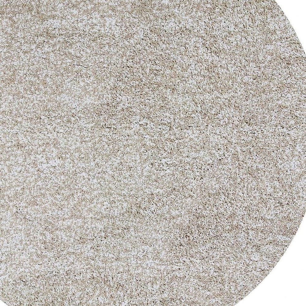 5' X 7' Ivory Shag Hand Woven Area Rug