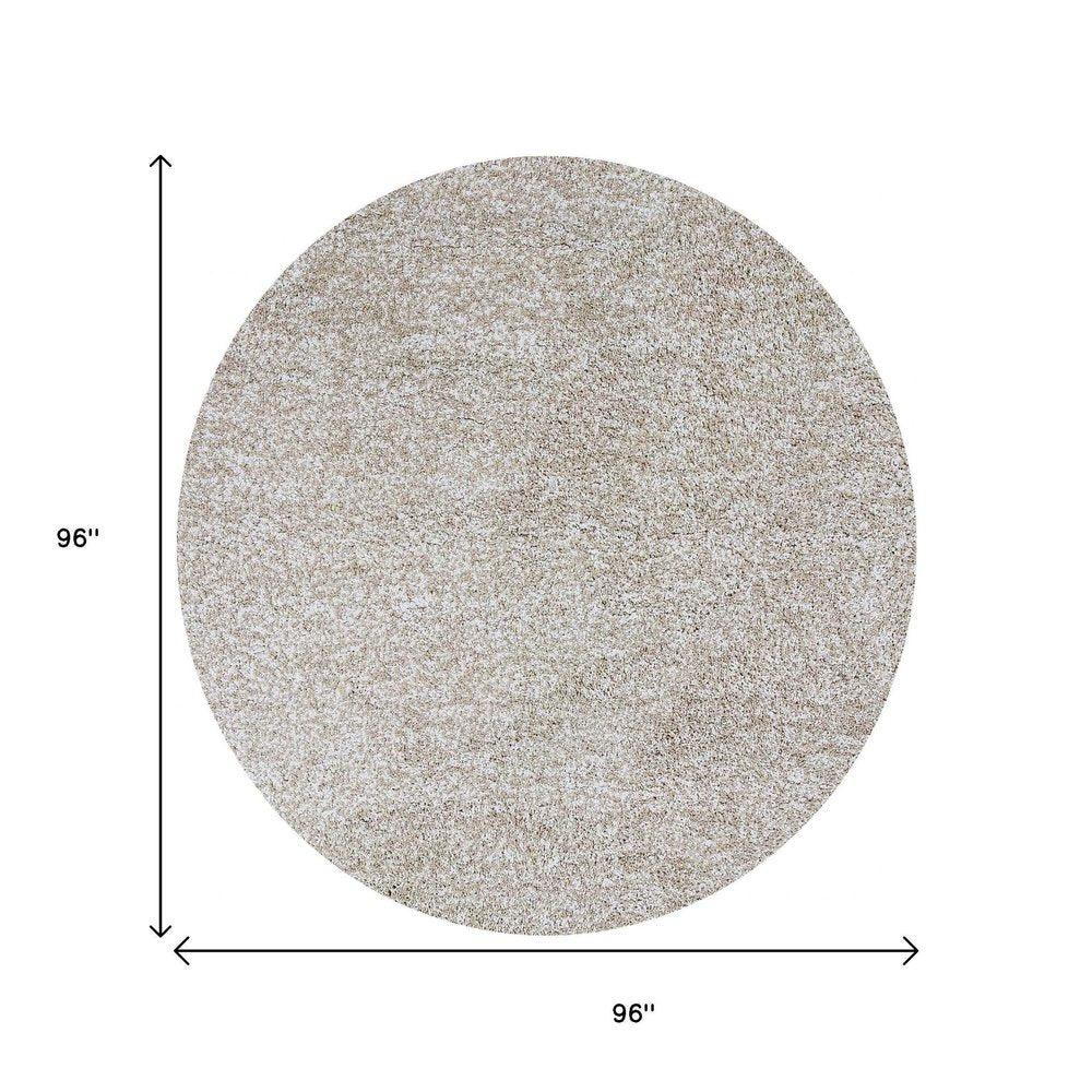 5' X 7' Ivory Shag Hand Woven Area Rug