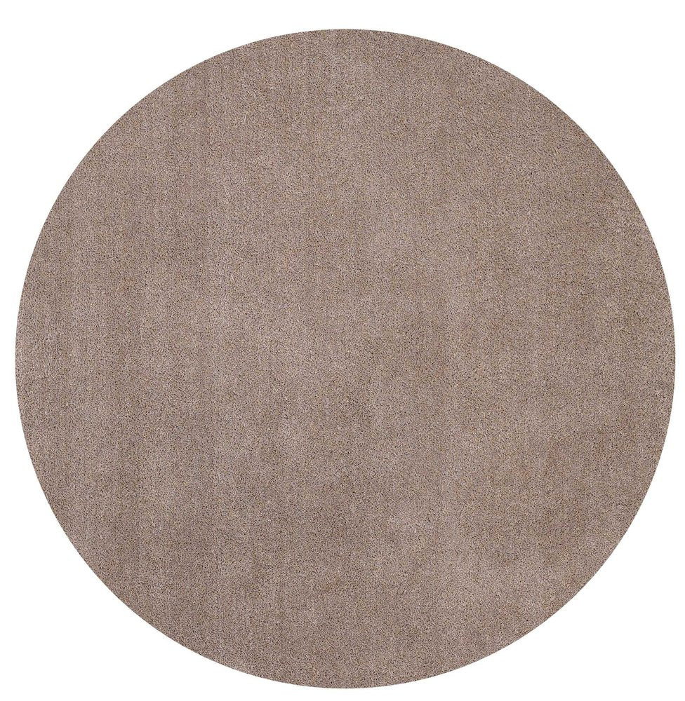 8' Beige Hand Woven Round Rug
